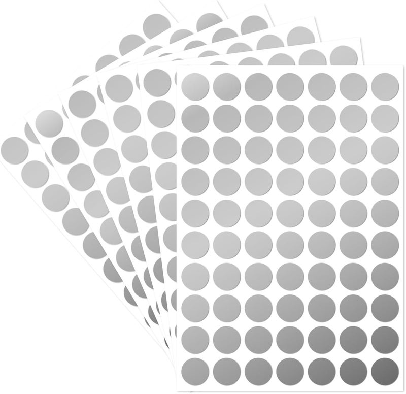 starboling Dot Stickers, 1/2 Inch Silver Circle Labels, 1400pcs Self-Adhesive Writable Color Coding Stickers for Office, Classroom, Garage Sale - Image 1